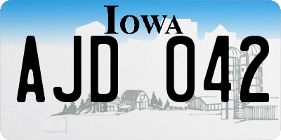 IA license plate AJD042
