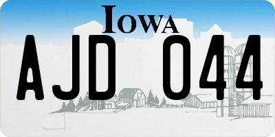 IA license plate AJD044