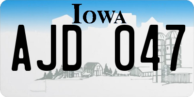 IA license plate AJD047