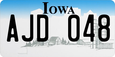 IA license plate AJD048