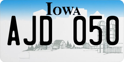 IA license plate AJD050