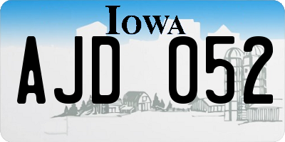 IA license plate AJD052
