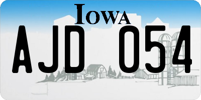 IA license plate AJD054