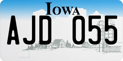 IA license plate AJD055