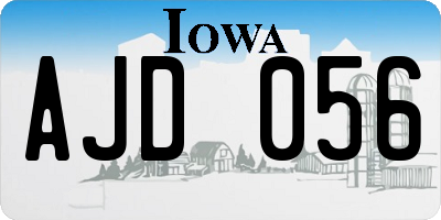 IA license plate AJD056