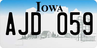 IA license plate AJD059