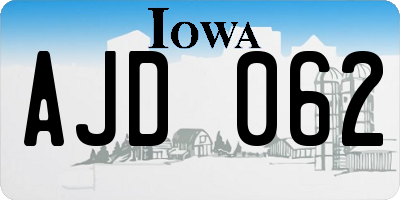 IA license plate AJD062