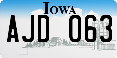 IA license plate AJD063