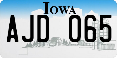 IA license plate AJD065
