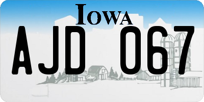 IA license plate AJD067