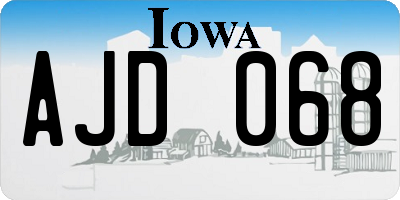 IA license plate AJD068