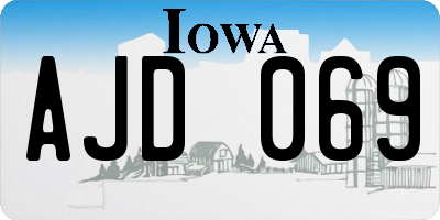 IA license plate AJD069