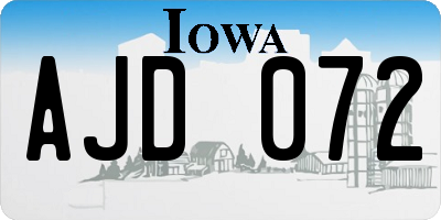 IA license plate AJD072