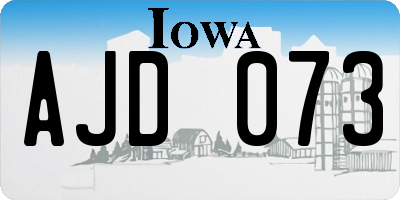 IA license plate AJD073
