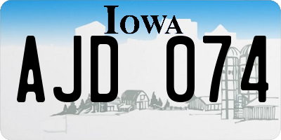 IA license plate AJD074