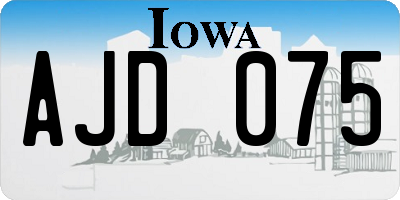 IA license plate AJD075
