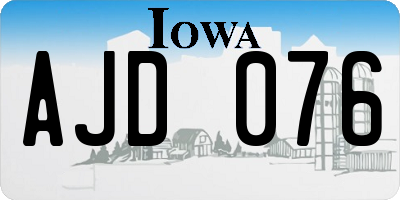 IA license plate AJD076