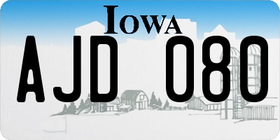 IA license plate AJD080