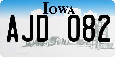 IA license plate AJD082