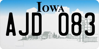 IA license plate AJD083