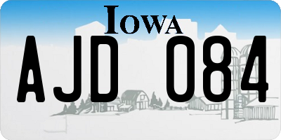 IA license plate AJD084