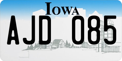 IA license plate AJD085
