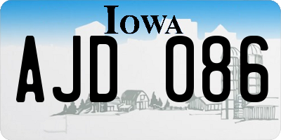 IA license plate AJD086