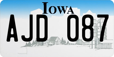 IA license plate AJD087