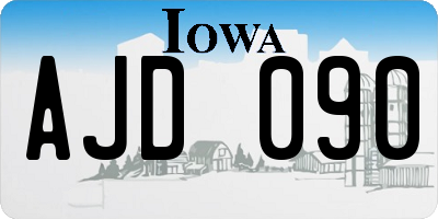 IA license plate AJD090