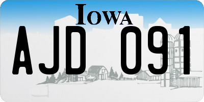 IA license plate AJD091