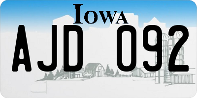 IA license plate AJD092
