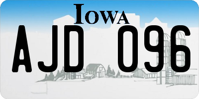 IA license plate AJD096