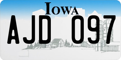 IA license plate AJD097