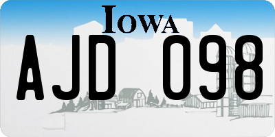 IA license plate AJD098