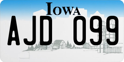 IA license plate AJD099
