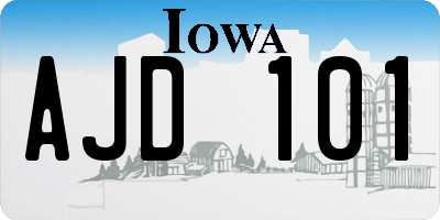 IA license plate AJD101