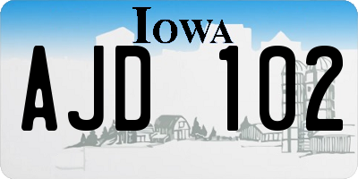 IA license plate AJD102