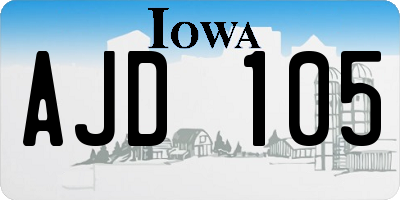 IA license plate AJD105