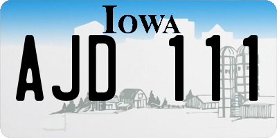 IA license plate AJD111