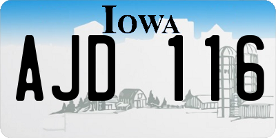IA license plate AJD116