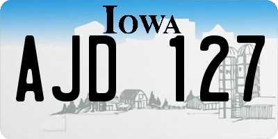 IA license plate AJD127