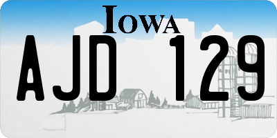 IA license plate AJD129