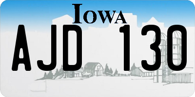IA license plate AJD130