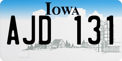 IA license plate AJD131