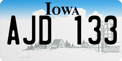 IA license plate AJD133