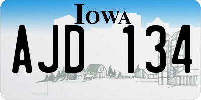 IA license plate AJD134
