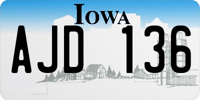 IA license plate AJD136