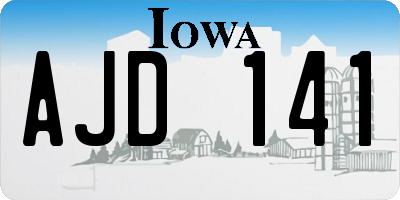 IA license plate AJD141