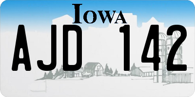 IA license plate AJD142