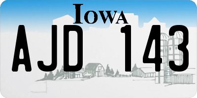 IA license plate AJD143